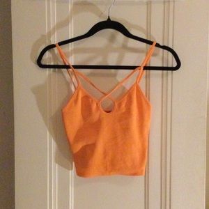 orange cross cross Zara tank top